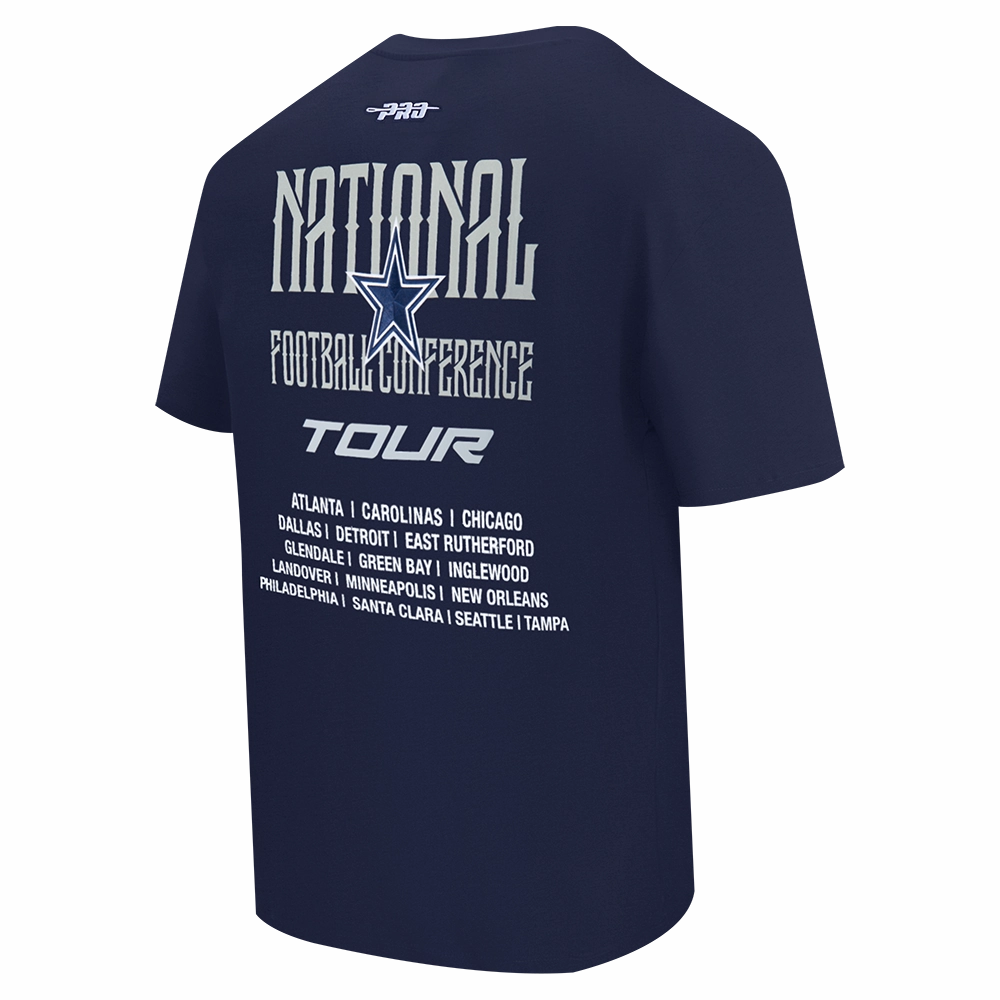 NFL DALLAS COWBOYS CITY TOUR 2.0 MEN'S COTTON JERSEY DROP SHOULDER TEE (MIDNIGHT NAVY)