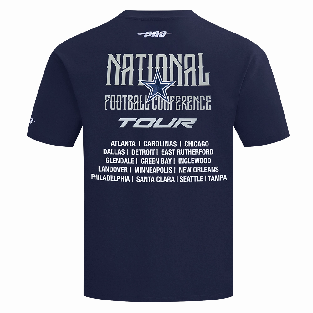 NFL DALLAS COWBOYS CITY TOUR 2.0 MEN'S COTTON JERSEY DROP SHOULDER TEE (MIDNIGHT NAVY)