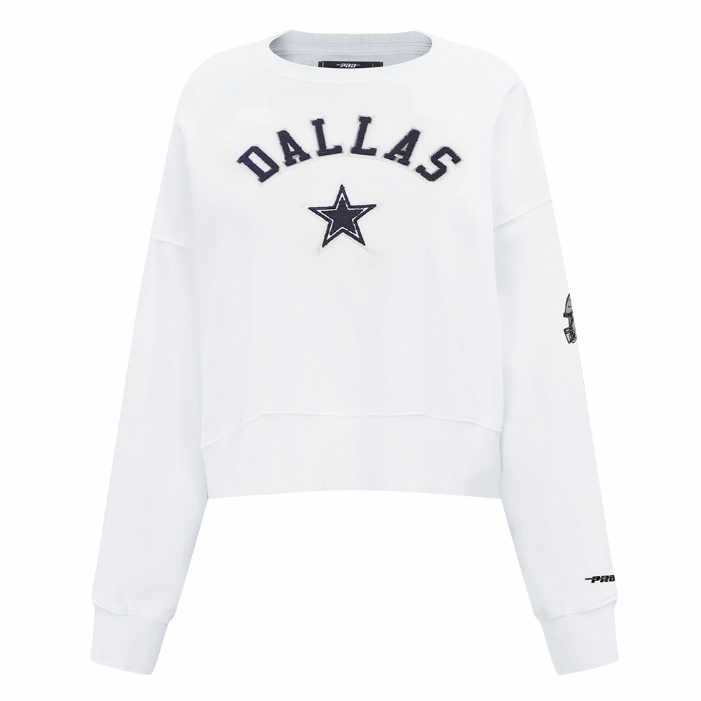 NFL DALLAS COWBOYS CLASSIC WOMEN'S CREWNECK (WHITE)