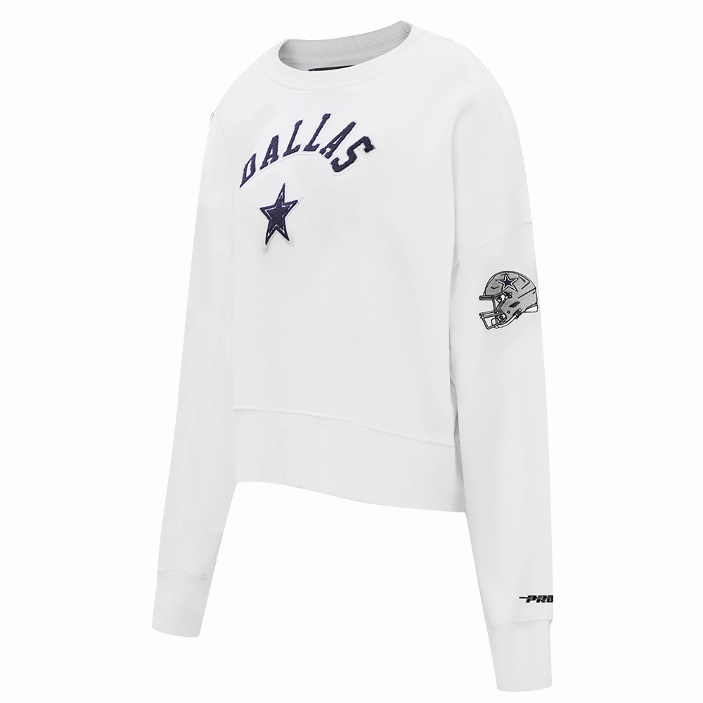 NFL DALLAS COWBOYS CLASSIC WOMEN'S CREWNECK (WHITE)