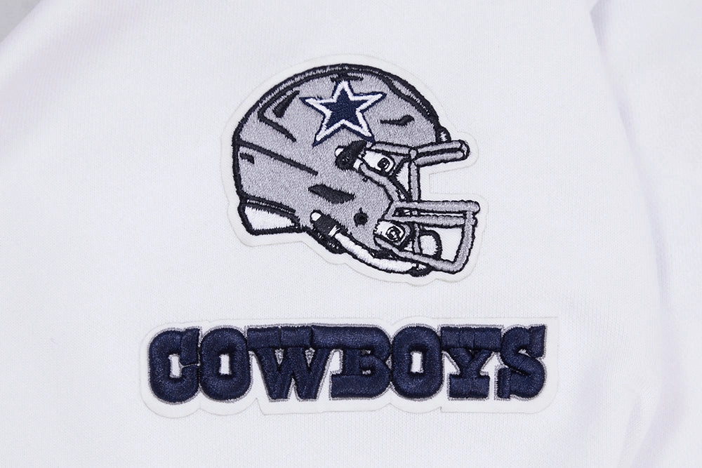 NFL DALLAS COWBOYS CLASSIC WOMEN'S CROPPED PULLOVER HOODIE (WHITE)