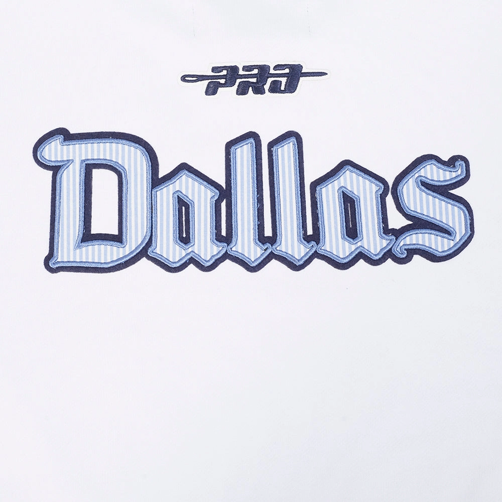 NFL DALLAS COWBOYS COUNTRY CLUB MEN'S DROP SHOULDER FLEECE CREWNECK (WHITE)