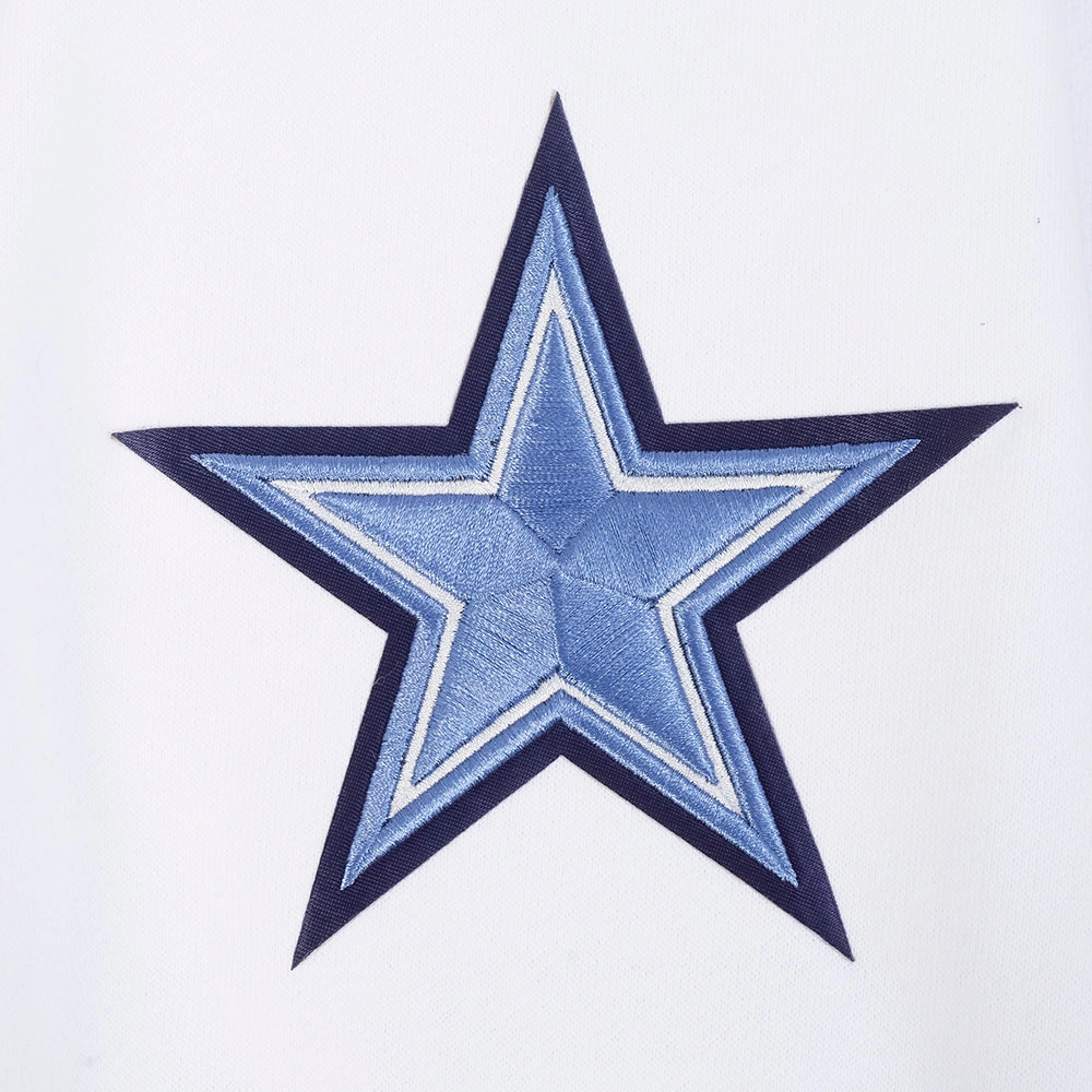 NFL DALLAS COWBOYS COUNTRY CLUB MEN'S DROP SHOULDER FLEECE CREWNECK (WHITE)