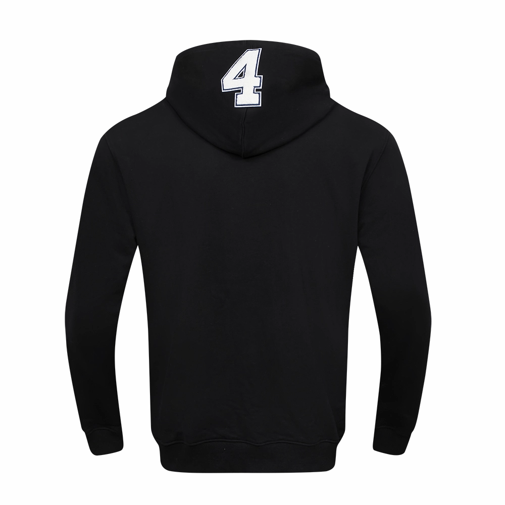 NFL DALLAS COWBOYS DAK PRESCOTT #4 REMIX AVATAR MEN'S FLEECE PULLOVER HOODIE (BLACK)