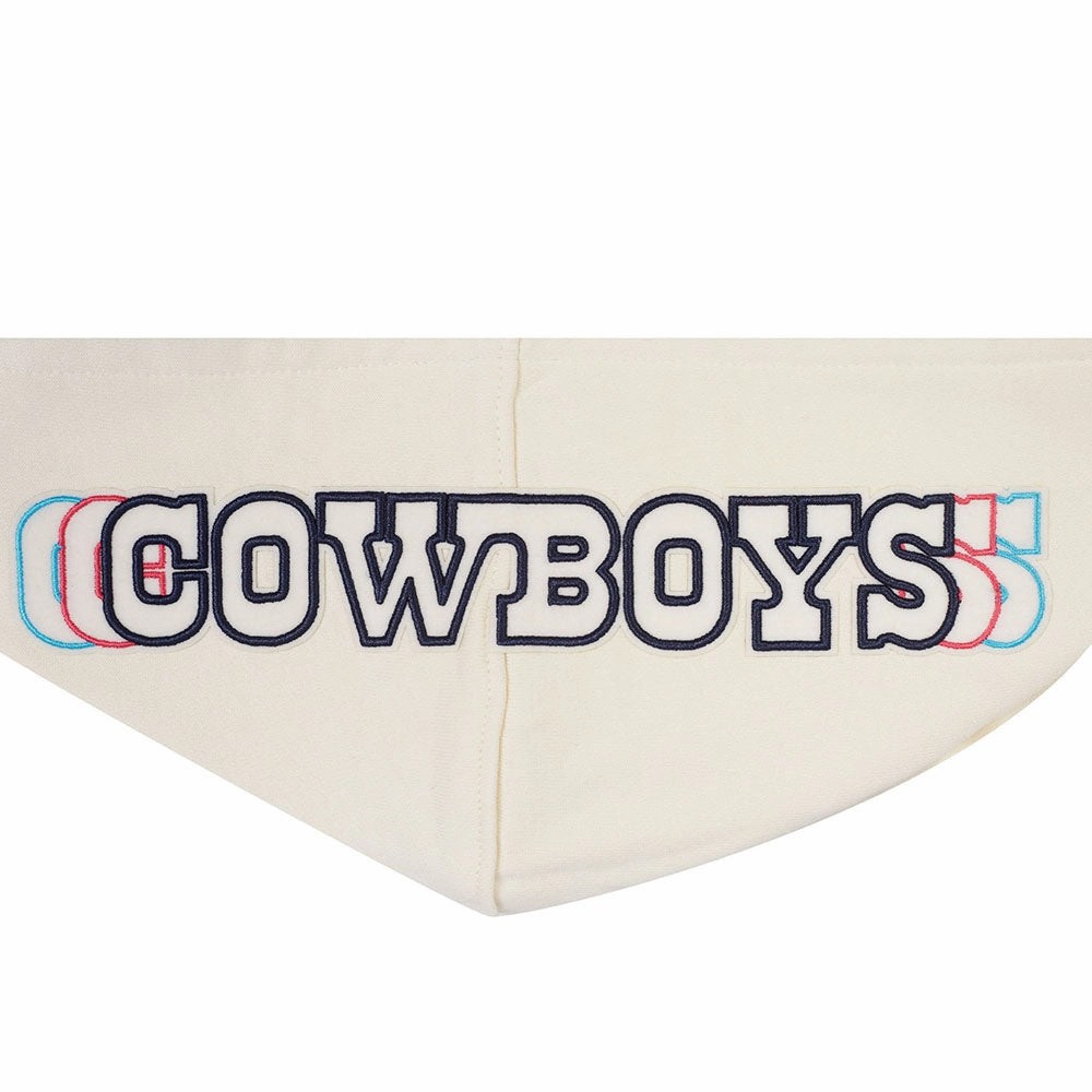 NFL DALLAS COWBOYS ECHO LOGO MEN'S FLEECE PULLOVER HOODIE (EGGSHELL)