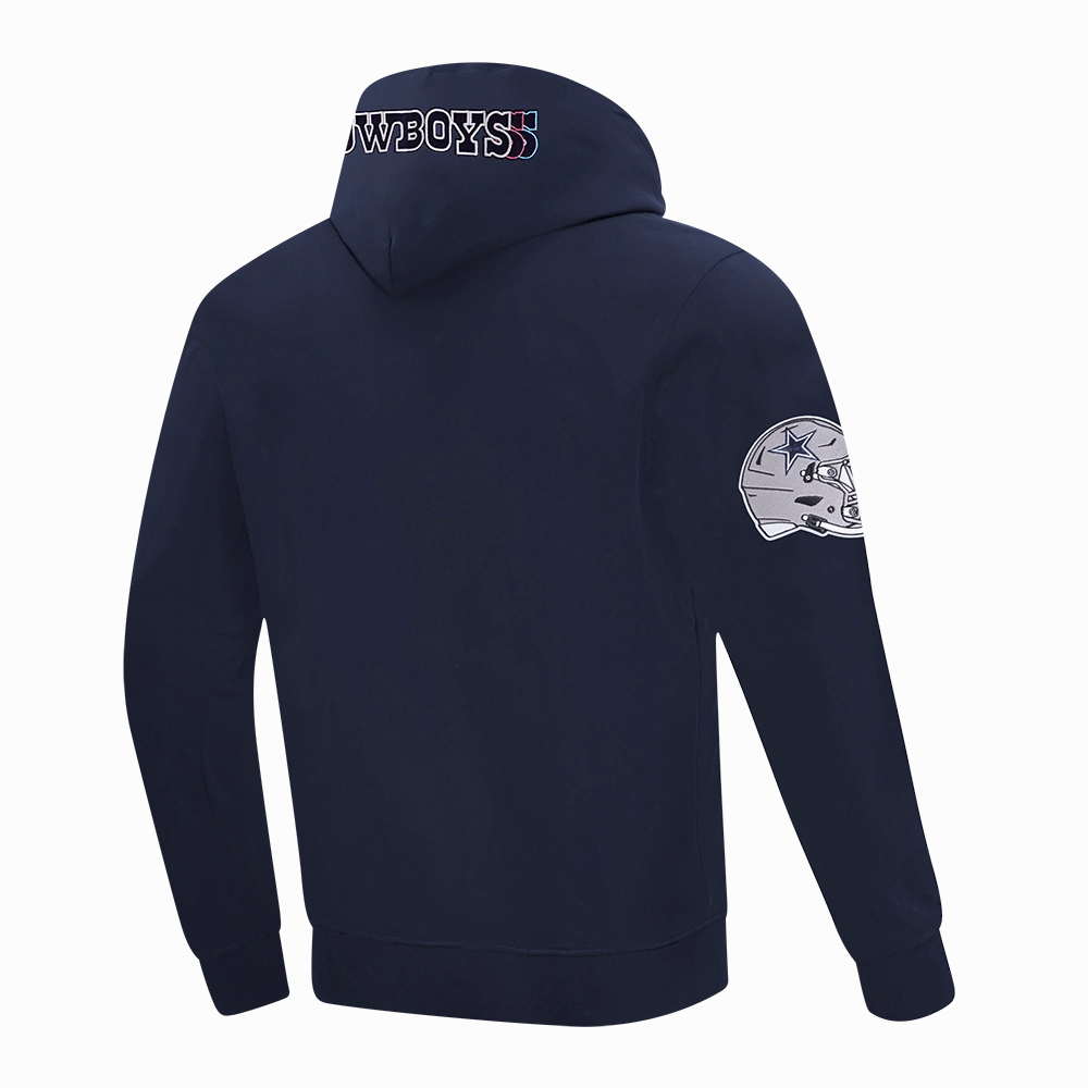 NFL DALLAS COWBOYS ECHO LOGO MEN'S FLEECE PULLOVER HOODIE (MIDNIGHT NAVY)