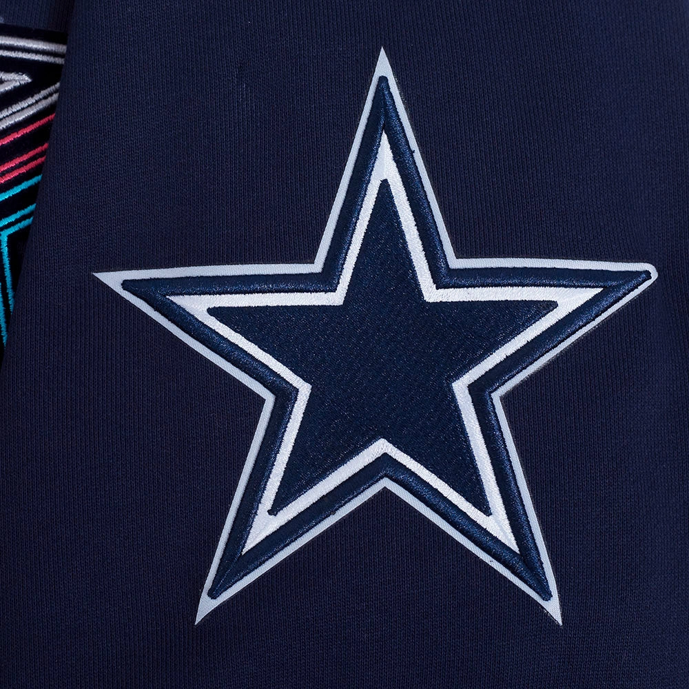 NFL DALLAS COWBOYS ECHO LOGO MEN'S FLEECE PULLOVER HOODIE (MIDNIGHT NAVY)