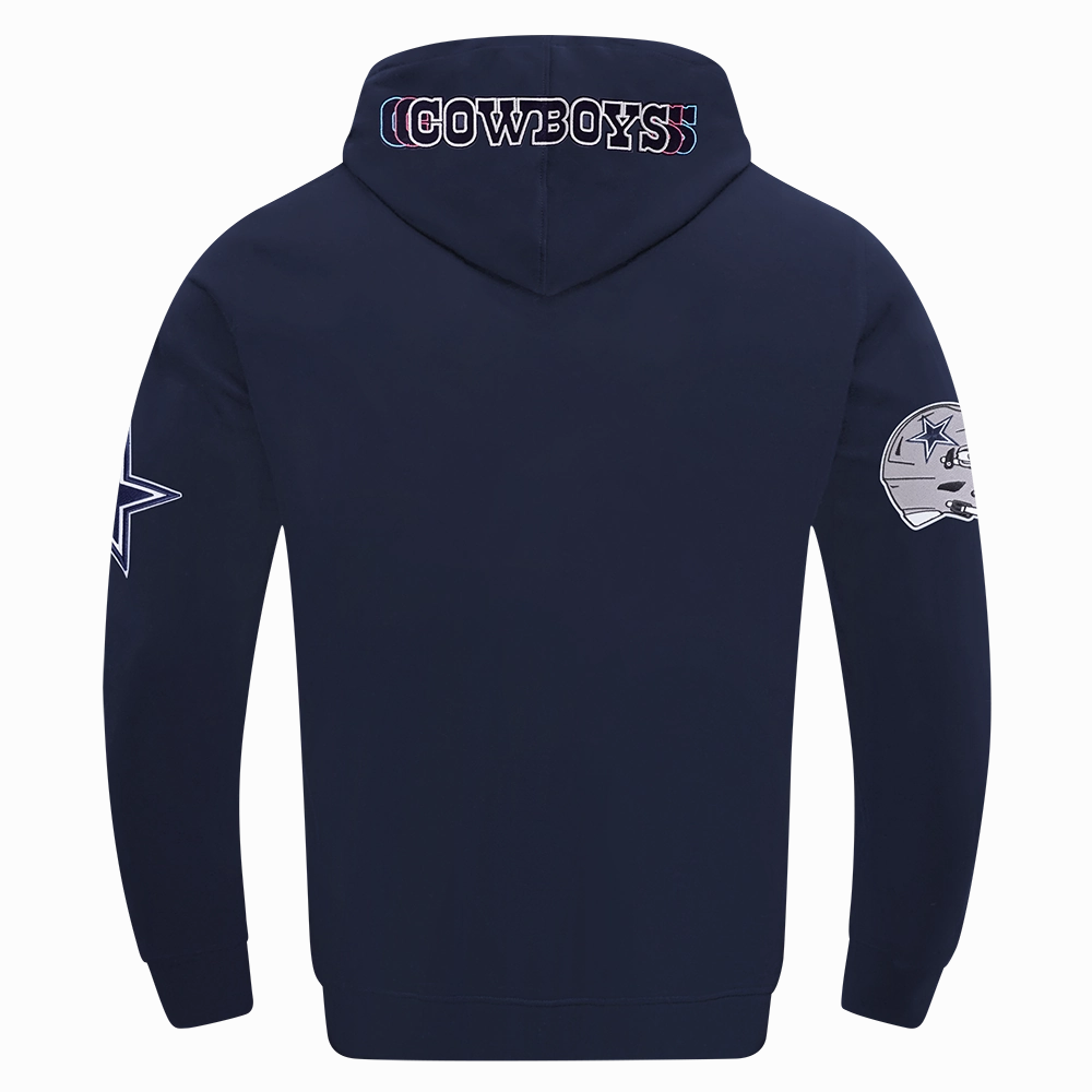 NFL DALLAS COWBOYS ECHO LOGO MEN'S FLEECE PULLOVER HOODIE (MIDNIGHT NAVY)