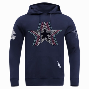 NFL DALLAS COWBOYS ECHO LOGO MEN'S FLEECE PULLOVER HOODIE (MIDNIGHT NAVY)