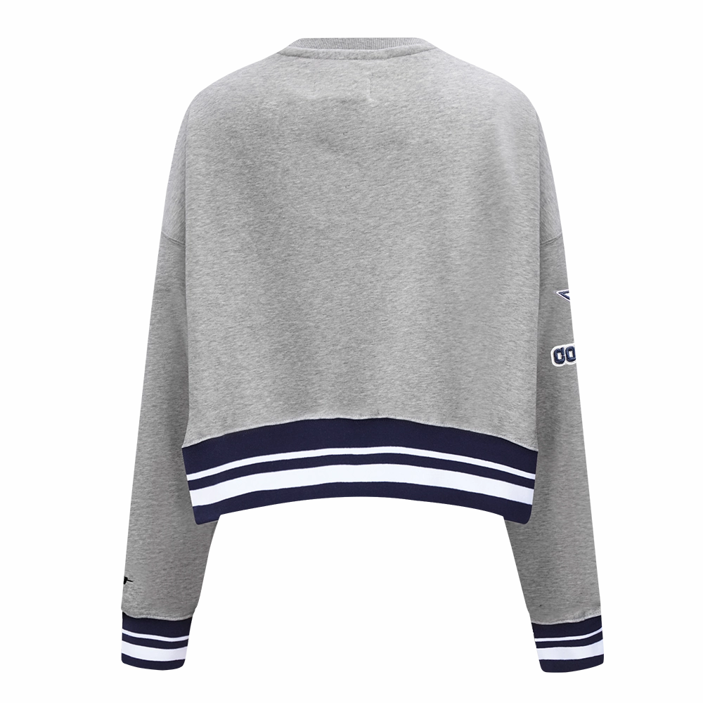 NFL DALLAS COWBOYS MASHUP WOMEN'S RIB CREWNECK (HEATHER GREY/MIDNIGHT NAVY)