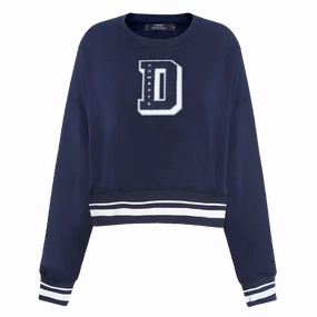 NFL DALLAS COWBOYS MASHUP WOMEN'S RIB CREWNECK (MIDNIGHT NAVY)