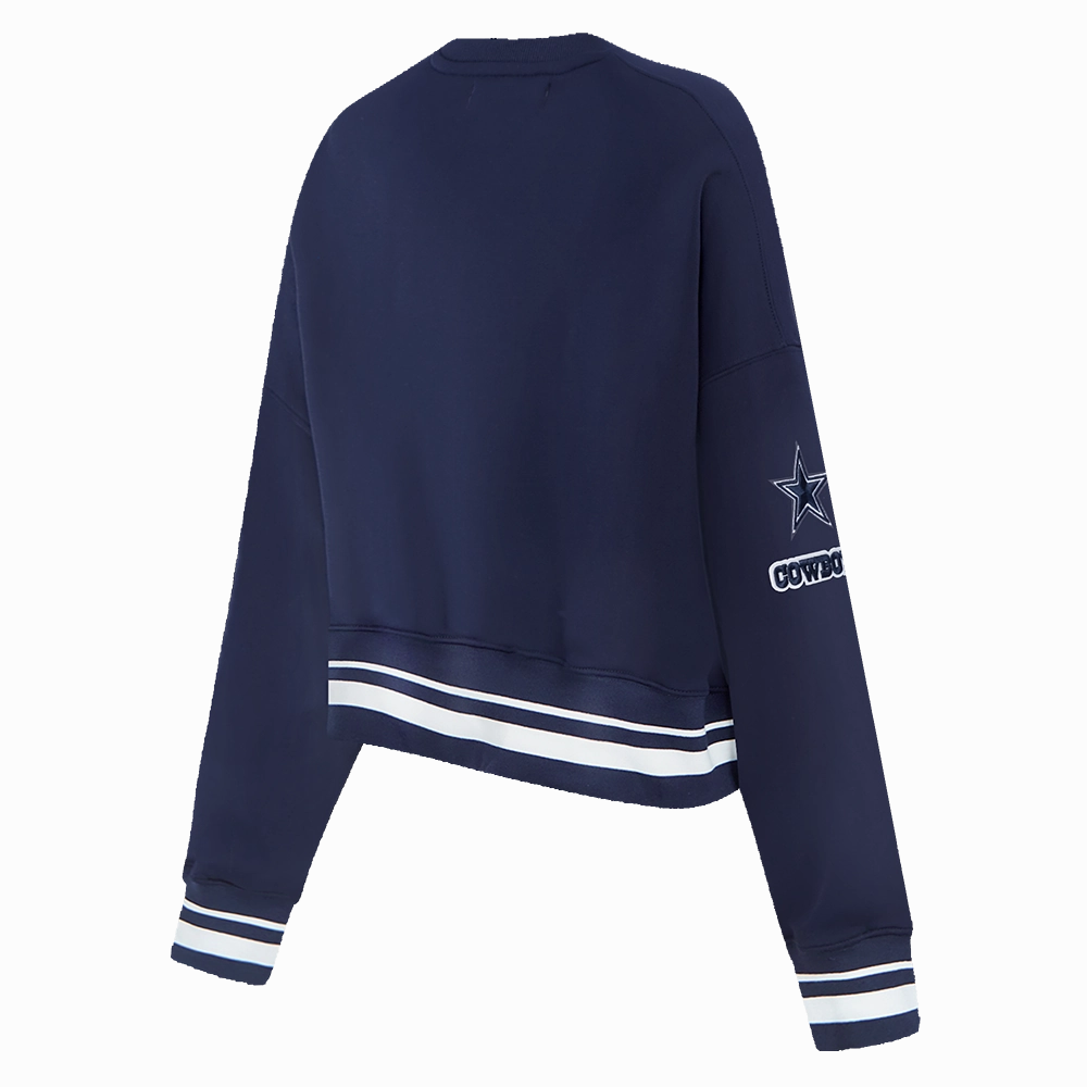 NFL DALLAS COWBOYS MASHUP WOMEN'S RIB CREWNECK (MIDNIGHT NAVY)