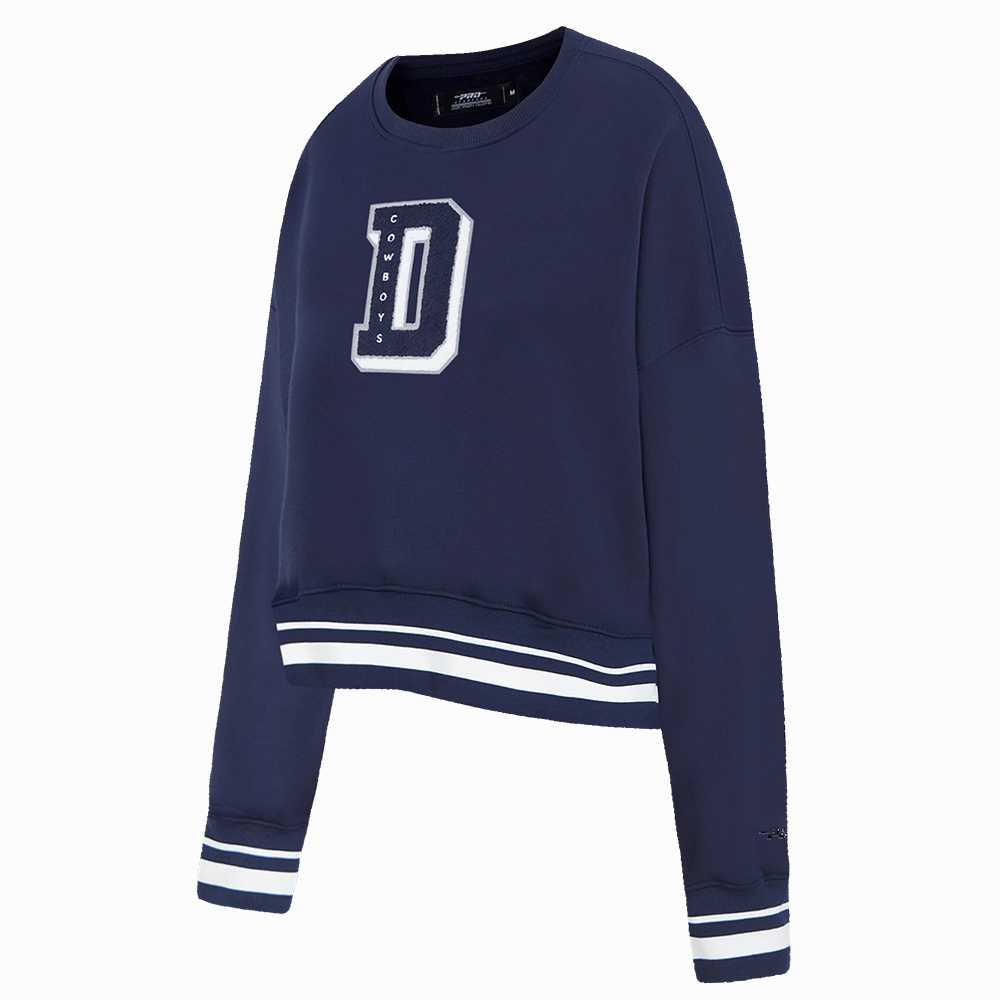 NFL DALLAS COWBOYS MASHUP WOMEN'S RIB CREWNECK (MIDNIGHT NAVY)