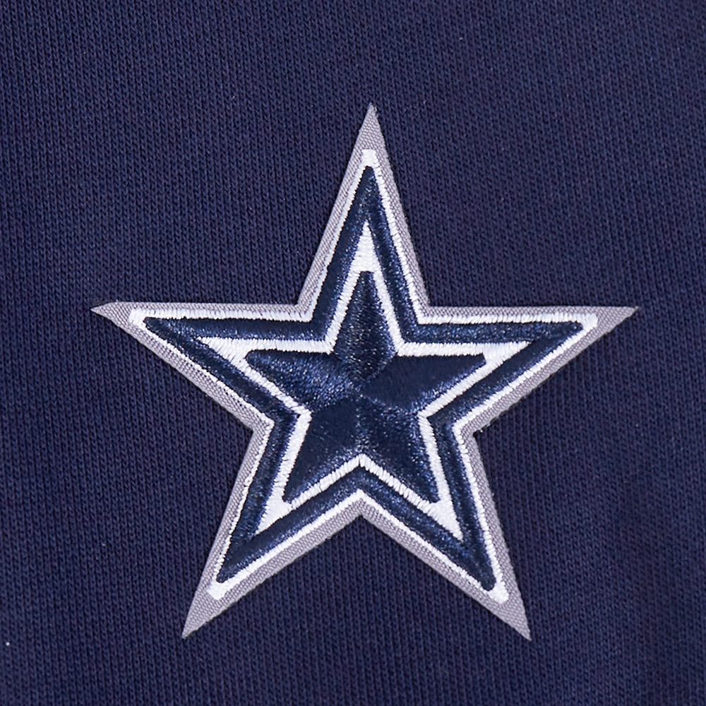 NFL DALLAS COWBOYS MASHUP WOMEN'S RIB CROPPED PULLOVER HOODIE (MIDNIGHT NAVY)