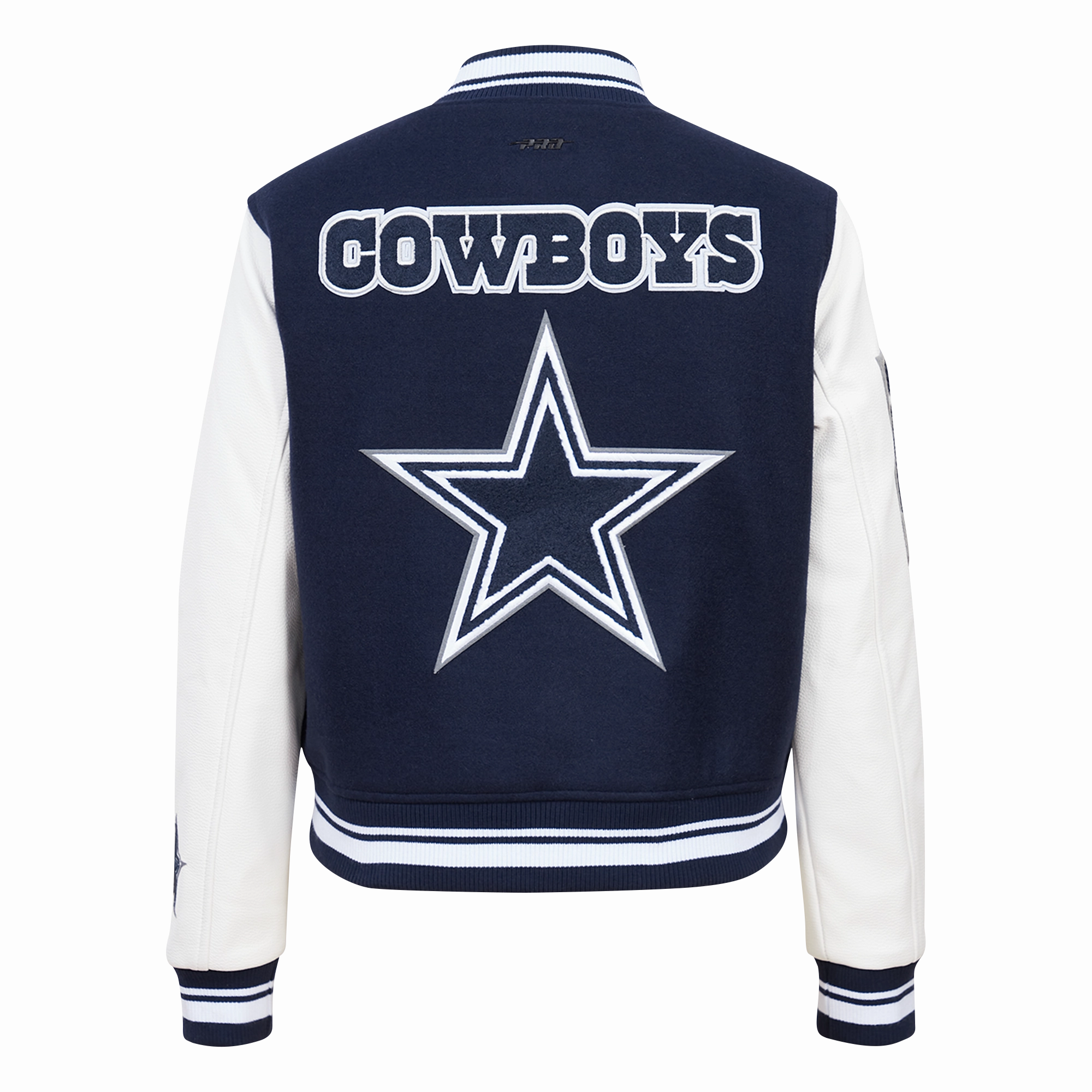 NFL DALLAS COWBOYS MASHUP WOMEN'S RIB WOOL VARSITY JACKET (MIDNIGHT NAVY/WHITE)