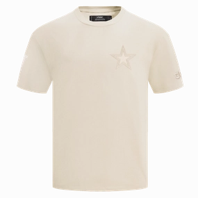 NFL DALLAS COWBOYS NEUTRAL COTTON JERSEY DROP SHOULDER TEE (EGGSHELL)