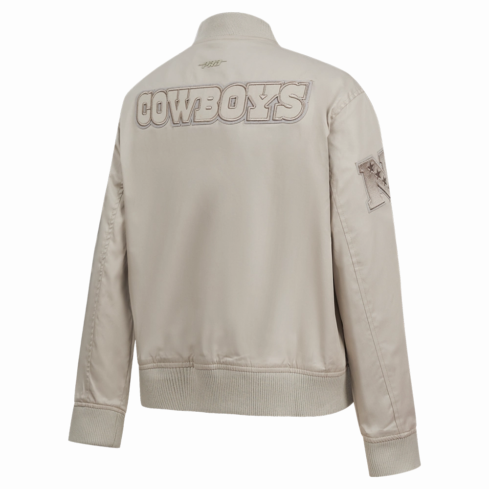 NFL DALLAS COWBOYS NEUTRAL WOMEN'S TWILL JACKET (TAUPE)