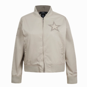 NFL DALLAS COWBOYS NEUTRAL WOMEN'S TWILL JACKET (TAUPE)