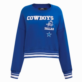 NFL DALLAS COWBOYS RETRO CLASSIC WOMEN'S CREWNECK (DODGER BLUE)
