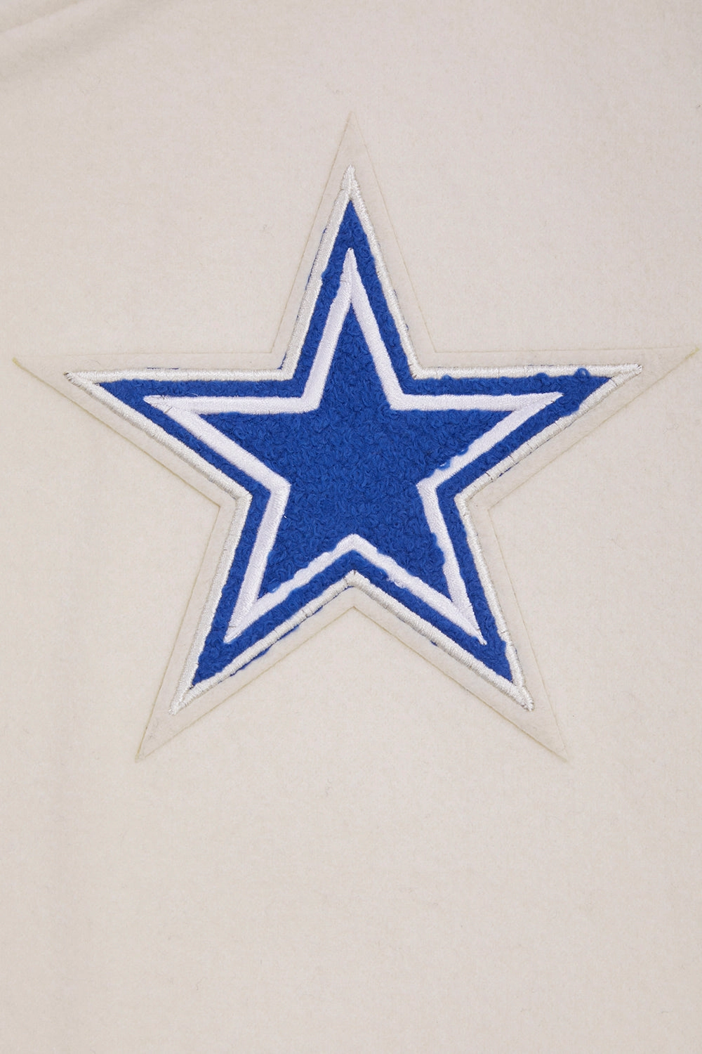 NFL DALLAS COWBOYS RETRO CLASSIC WOMEN'S RIB WOOL VARSITY JACKET (EGGSHELL/DODGER BLUE)