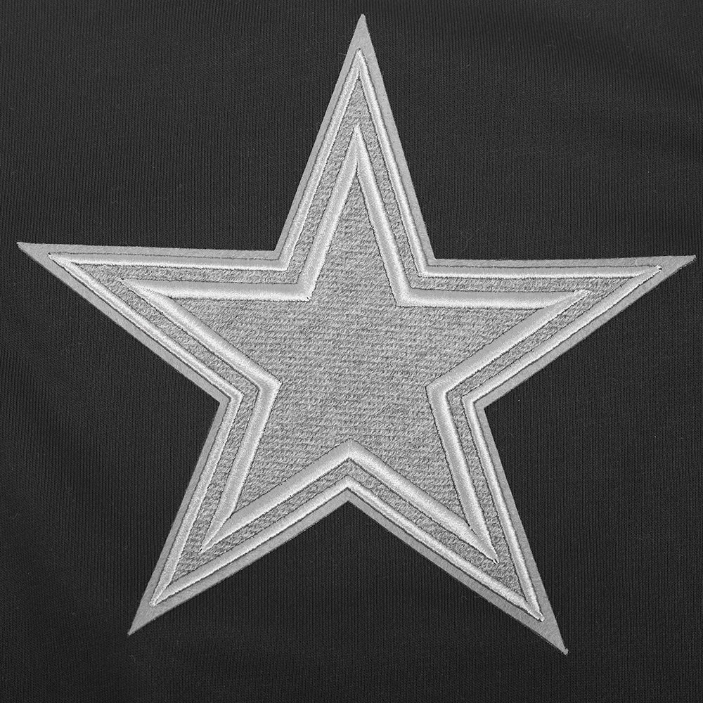 NFL DALLAS COWBOYS REVERSE FRENCH TERRY WOMEN'S FLEECE CREWNECK (BLACK)