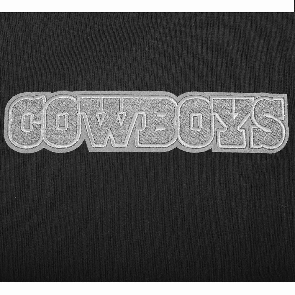 NFL DALLAS COWBOYS REVERSE FRENCH TERRY WOMEN'S FLEECE CREWNECK (BLACK)