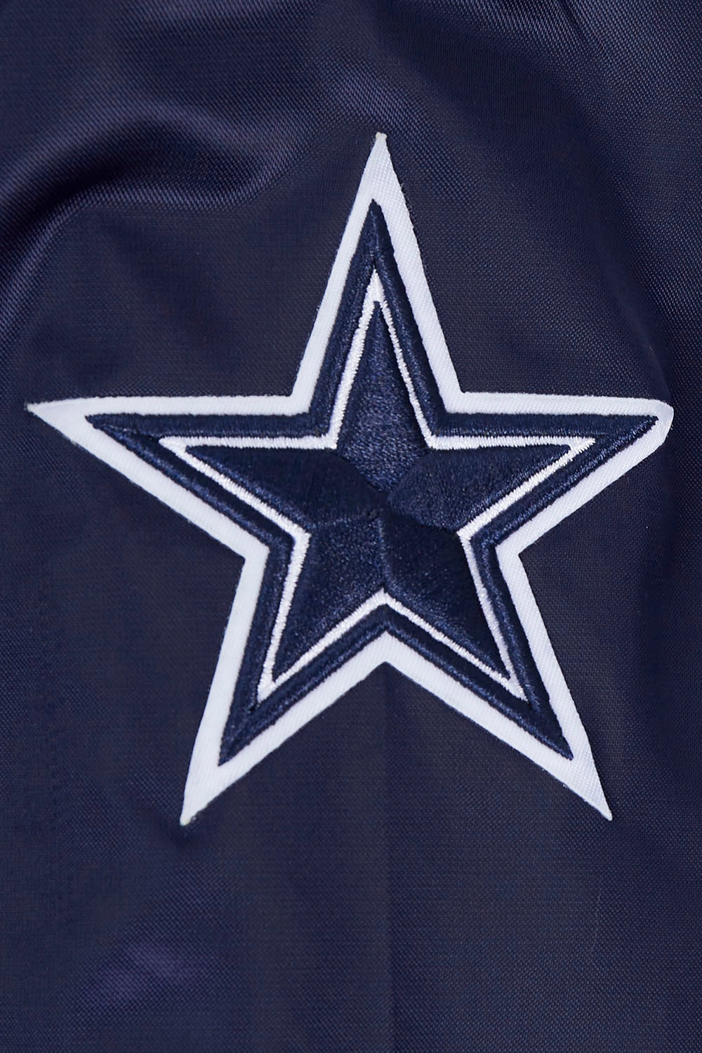 NFL DALLAS COWBOYS SCRIPT TAIL WOMEN'S SATIN JACKET (MIDNIGHT NAVY)