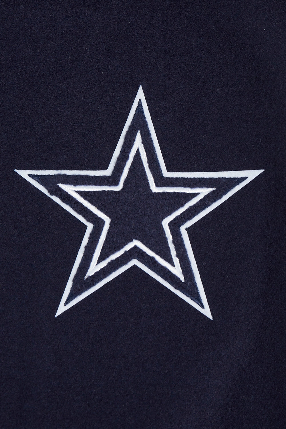 NFL DALLAS COWBOYS SCRIPT TAIL WOMEN'S WOOL VARSITY JACKET (MIDNIGHT NAVY/WHITE)