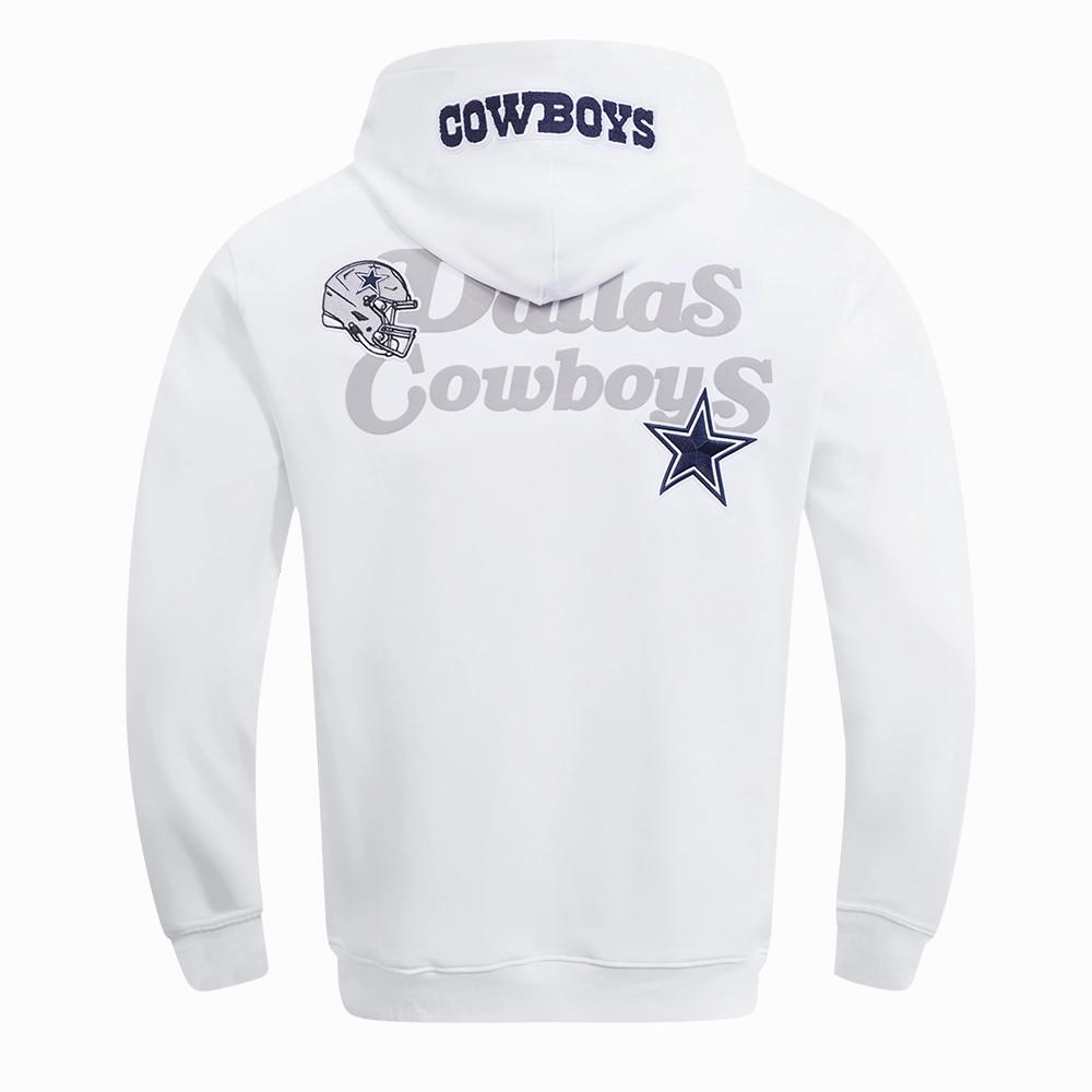 NFL DALLAS COWBOYS SOUVENIR MEN'S FLEECE PULLOVER HOODIE (WHITE)