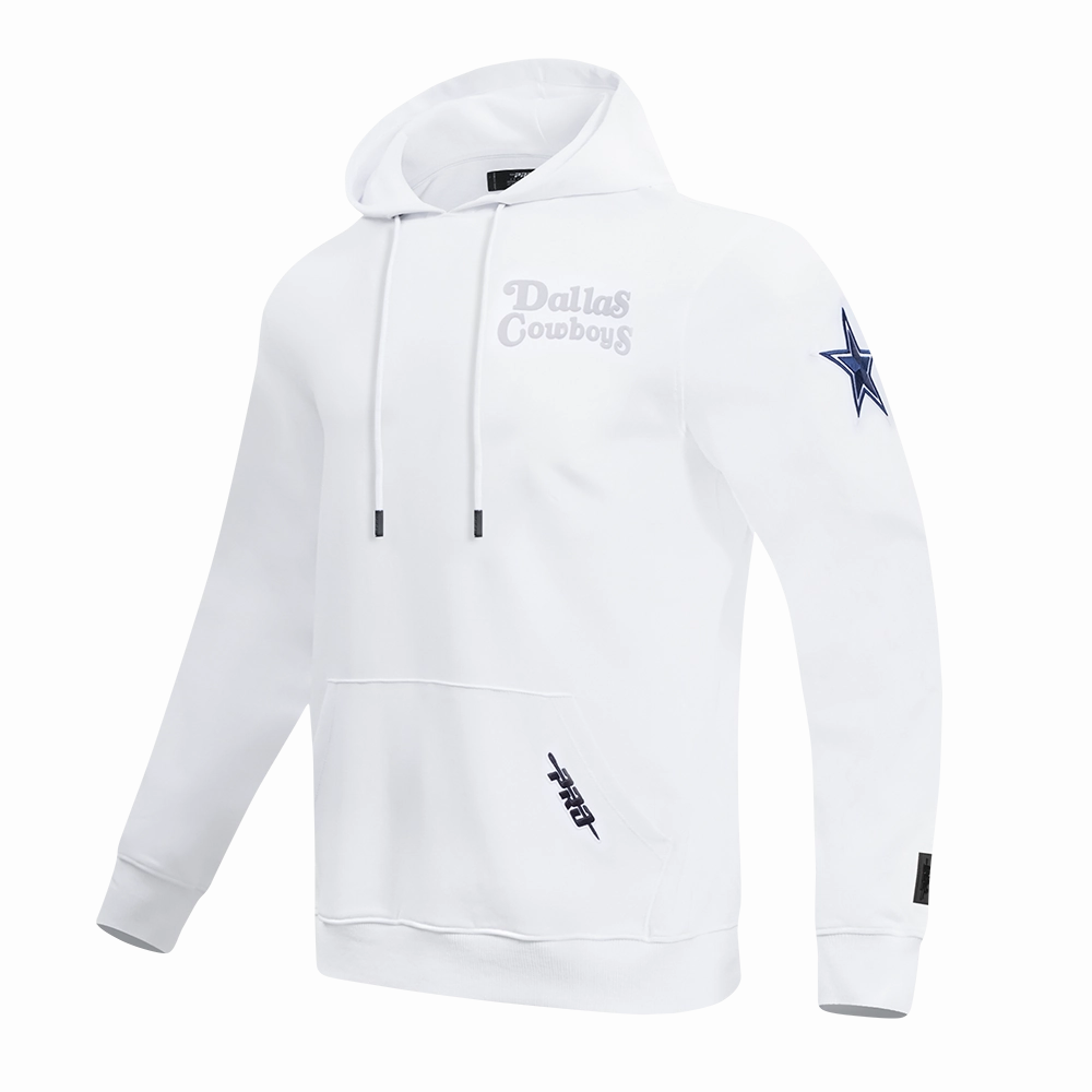 NFL DALLAS COWBOYS SOUVENIR MEN'S FLEECE PULLOVER HOODIE (WHITE)