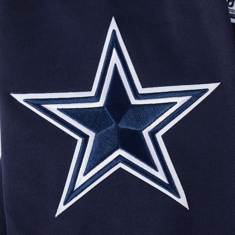NFL DALLAS COWBOYS TEAM PENNANTS MEN'S RIB FLEECE PULLOVER HOODIE (MIDNIGHT NAVY)