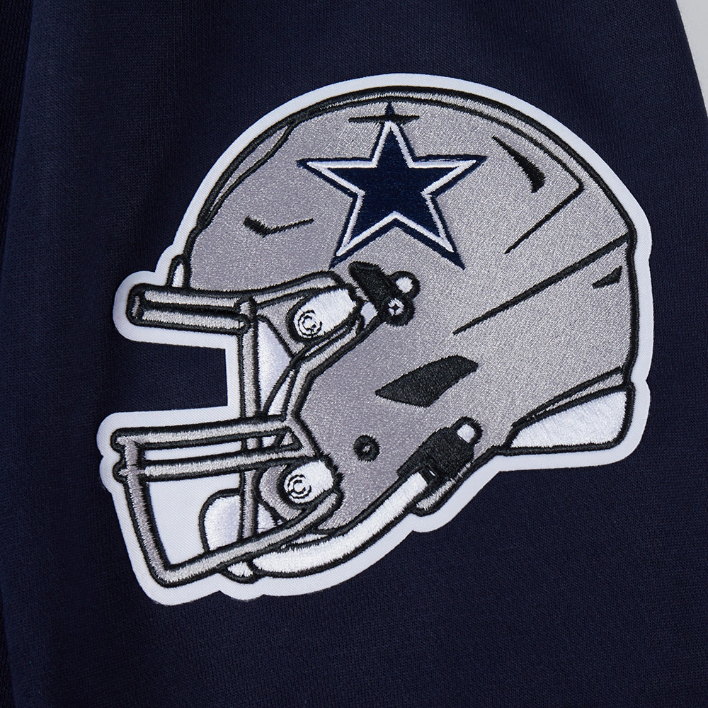 NFL DALLAS COWBOYS TEAM PENNANTS MEN'S RIB FLEECE PULLOVER HOODIE (MIDNIGHT NAVY)