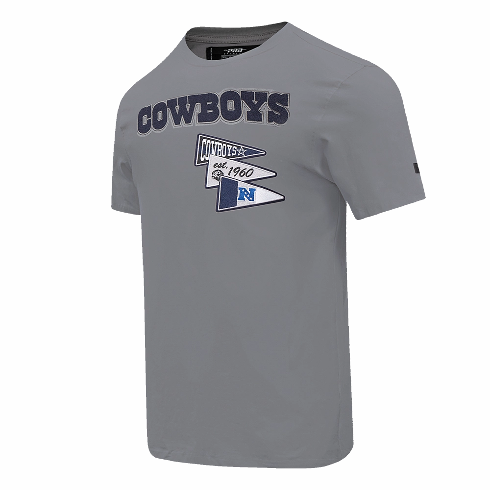 NFL DALLAS COWBOYS TEAM PENNANTS MEN'S WORDMARK   TEE (GRAY)