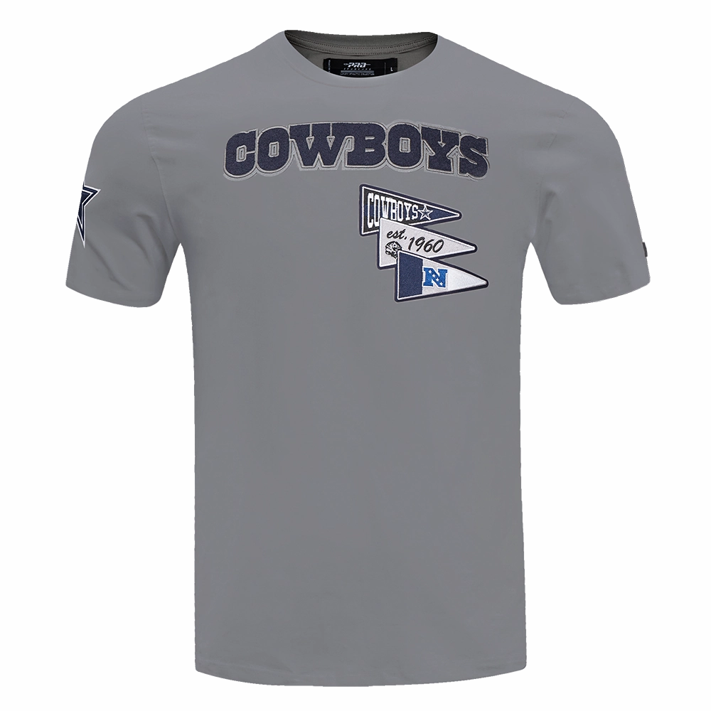 NFL DALLAS COWBOYS TEAM PENNANTS MEN'S WORDMARK   TEE (GRAY)