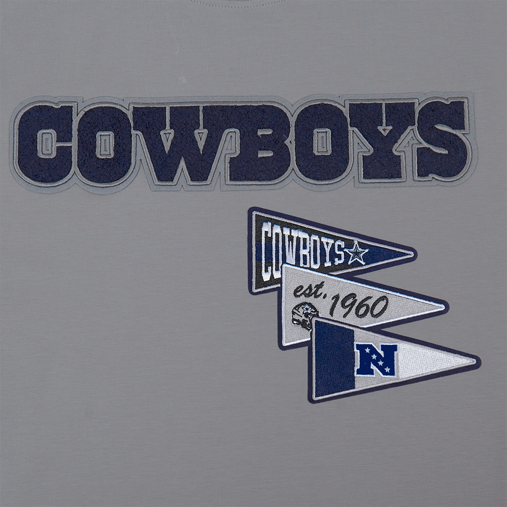 NFL DALLAS COWBOYS TEAM PENNANTS MEN'S WORDMARK   TEE (GRAY)