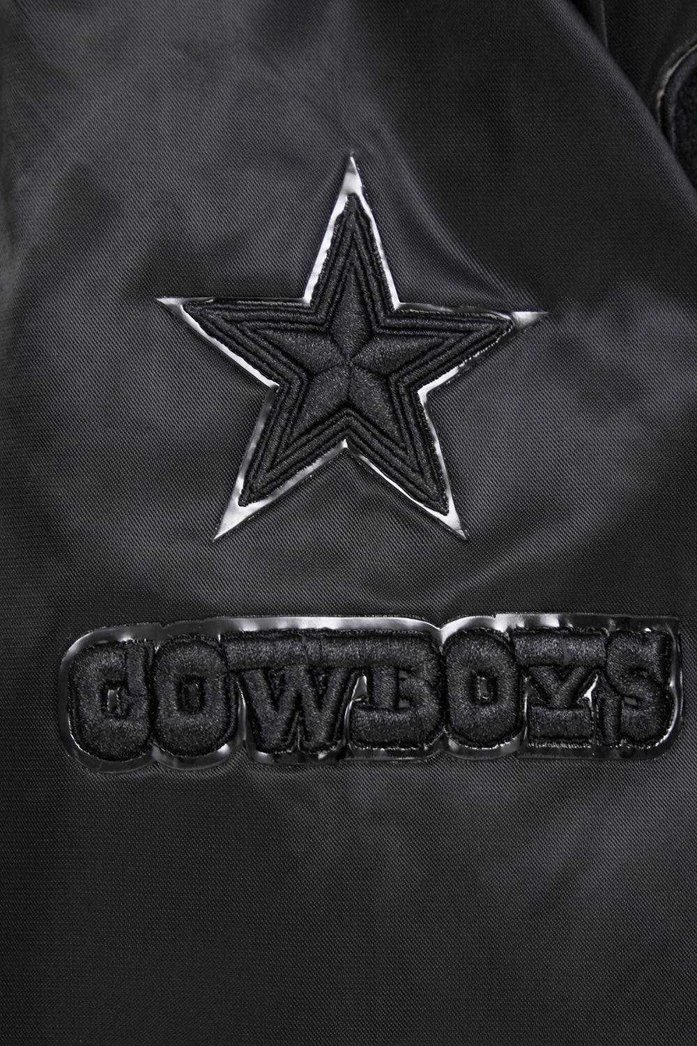 NFL DALLAS COWBOYS TRIPLE BLACK WOMEN'S SATIN JACKET (TRIPLE BLACK WOMEN'S)