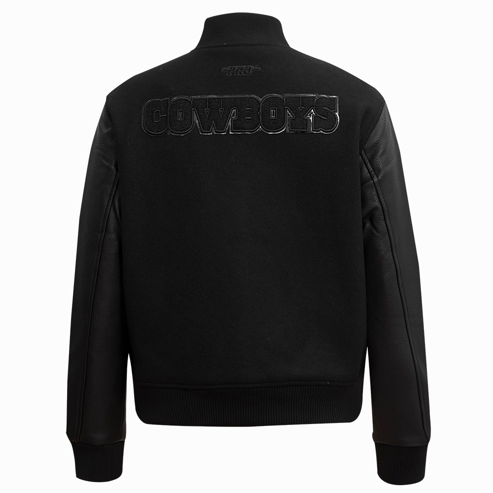 NFL DALLAS COWBOYS TRIPLE BLACK WOOL WOMEN'S VARSITY JACKET (TRIPLE BLACK)