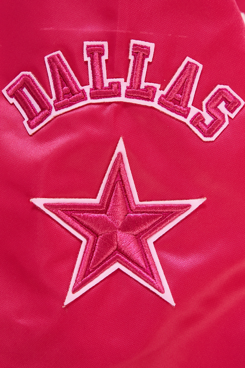 NFL DALLAS COWBOYS TRIPLE PINK WOMEN'S SATIN JACKET (BEETROOT PURPLE)