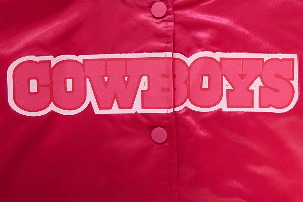 NFL DALLAS COWBOYS TRIPLE PINK WOMEN'S SATIN JACKET (BEETROOT PURPLE)