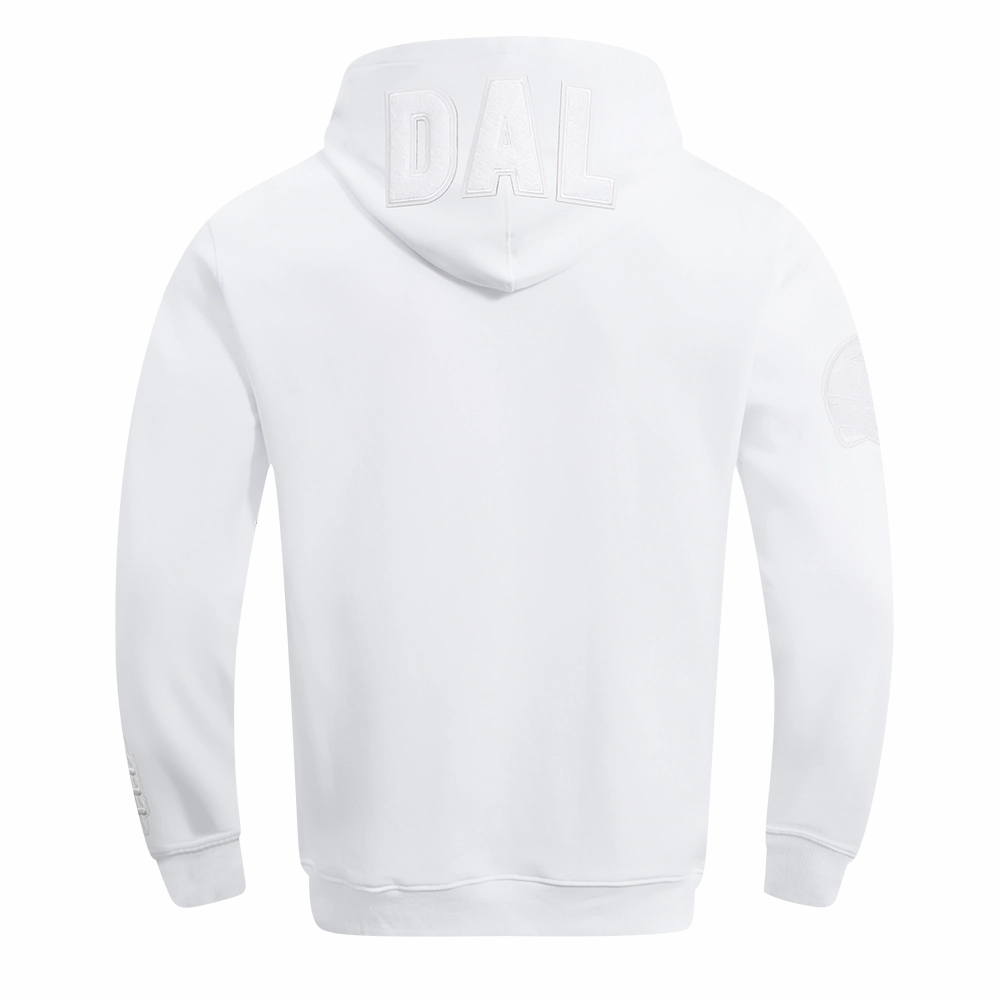 NFL DALLAS COWBOYS WHITE OUT MEN'S DOUBLE KNIT PULLOVER HOODIE (WHITE)