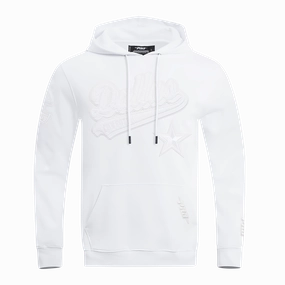 NFL DALLAS COWBOYS WHITE OUT MEN'S DOUBLE KNIT PULLOVER HOODIE (WHITE)