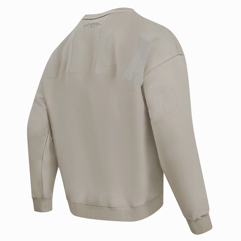 NFL DALLAS COWBOYS WINGSPAN MEN'S DROP SHOULDER FLEECE CREWNECK (TAUPE)