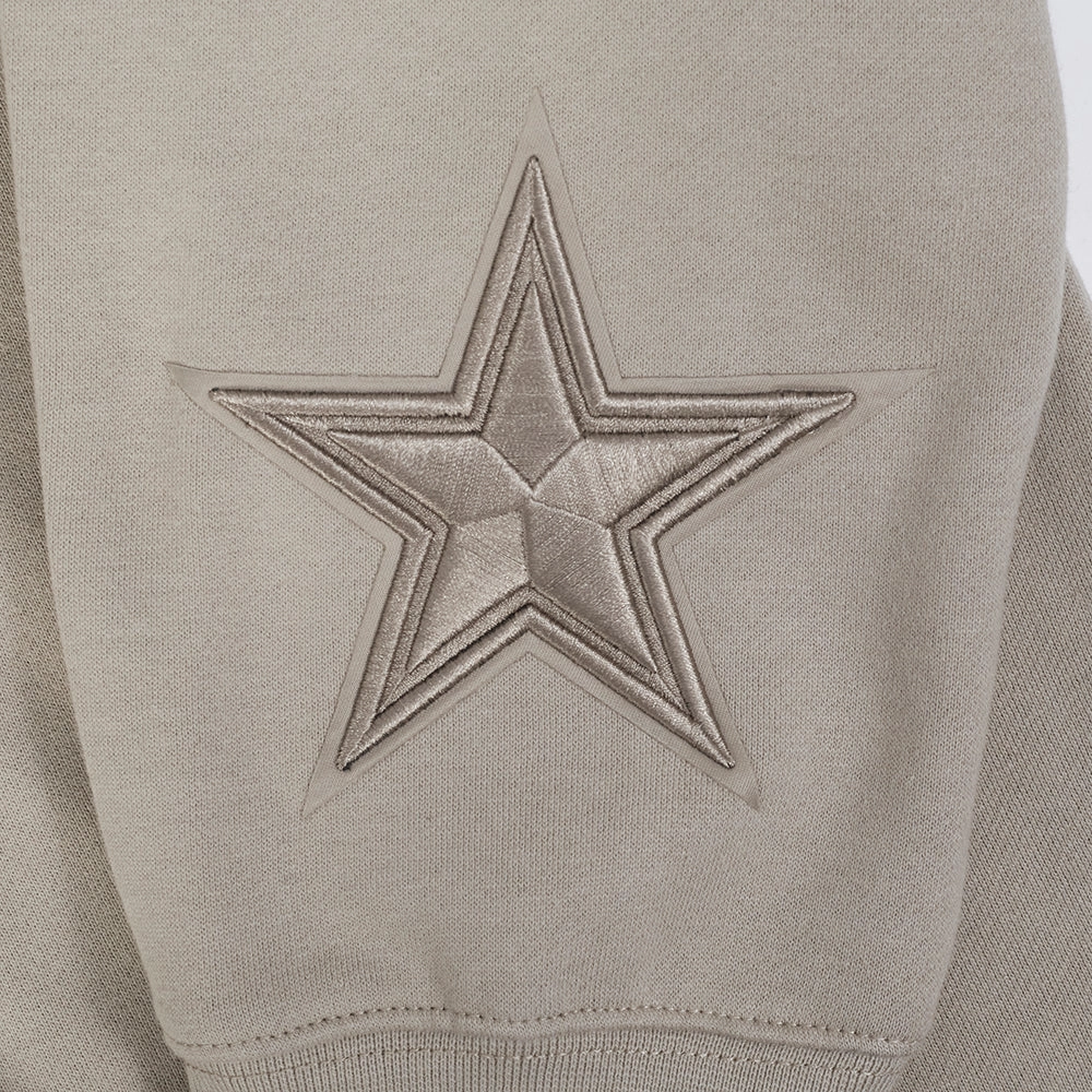 NFL DALLAS COWBOYS WINGSPAN MEN'S DROP SHOULDER FLEECE CREWNECK (TAUPE)