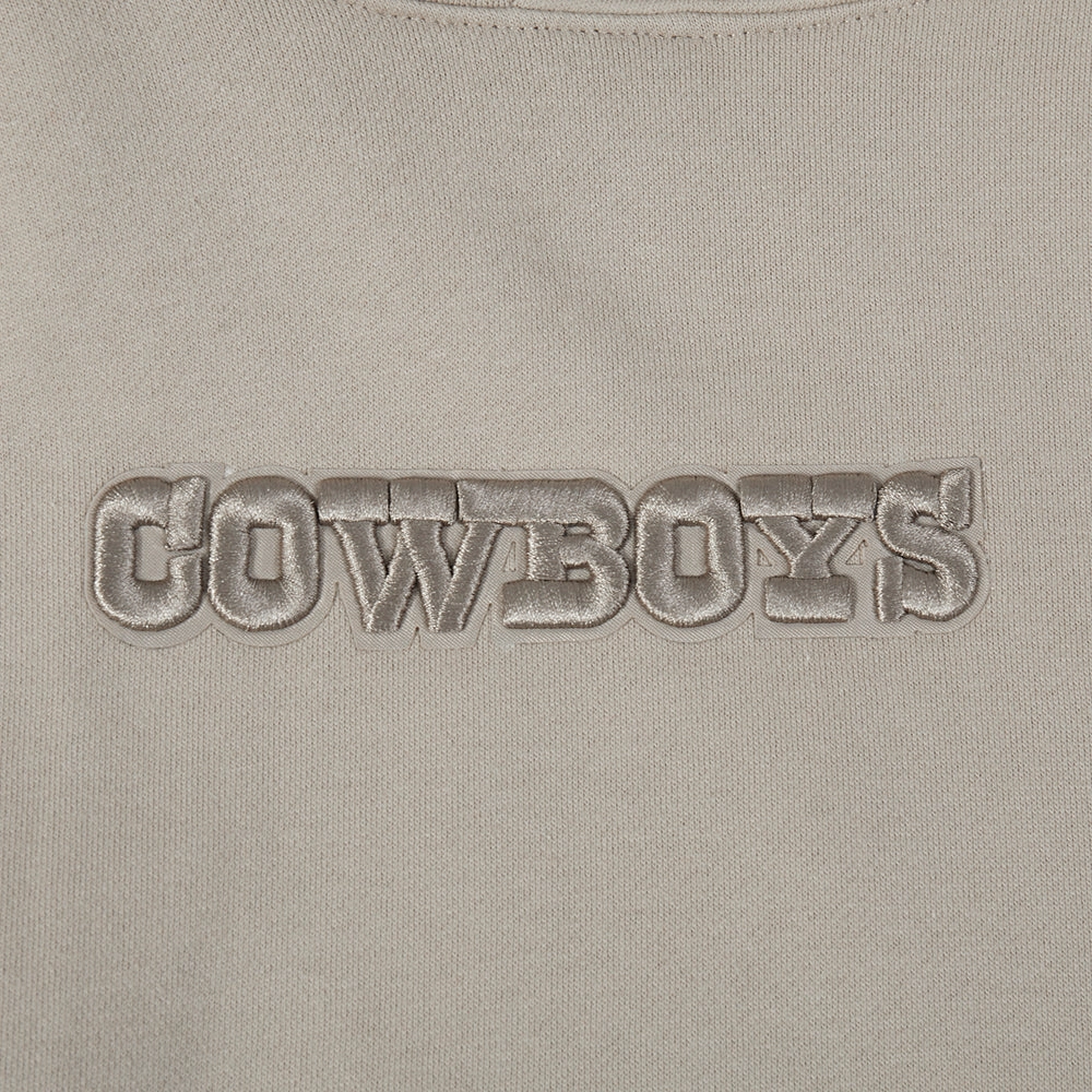 NFL DALLAS COWBOYS WINGSPAN MEN'S DROP SHOULDER FLEECE PULLOVER HOODIE (TAUPE)