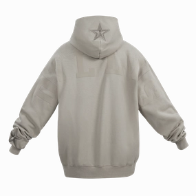 NFL DALLAS COWBOYS WINGSPAN MEN'S DROP SHOULDER FLEECE PULLOVER HOODIE (TAUPE)