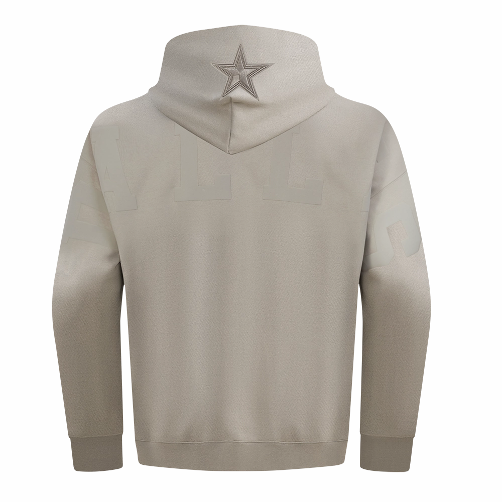 NFL DALLAS COWBOYS WINGSPAN MEN'S DROP SHOULDER FLEECE PULLOVER HOODIE (TAUPE)