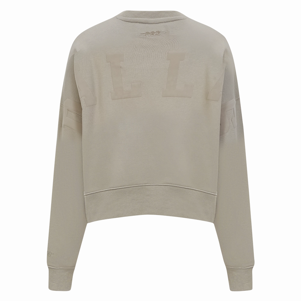 NFL DALLAS COWBOYS WINGSPAN WOMEN'S FLEECE CREWNECK (TAUPE)