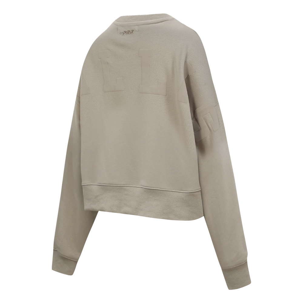 NFL DALLAS COWBOYS WINGSPAN WOMEN'S FLEECE CREWNECK (TAUPE)