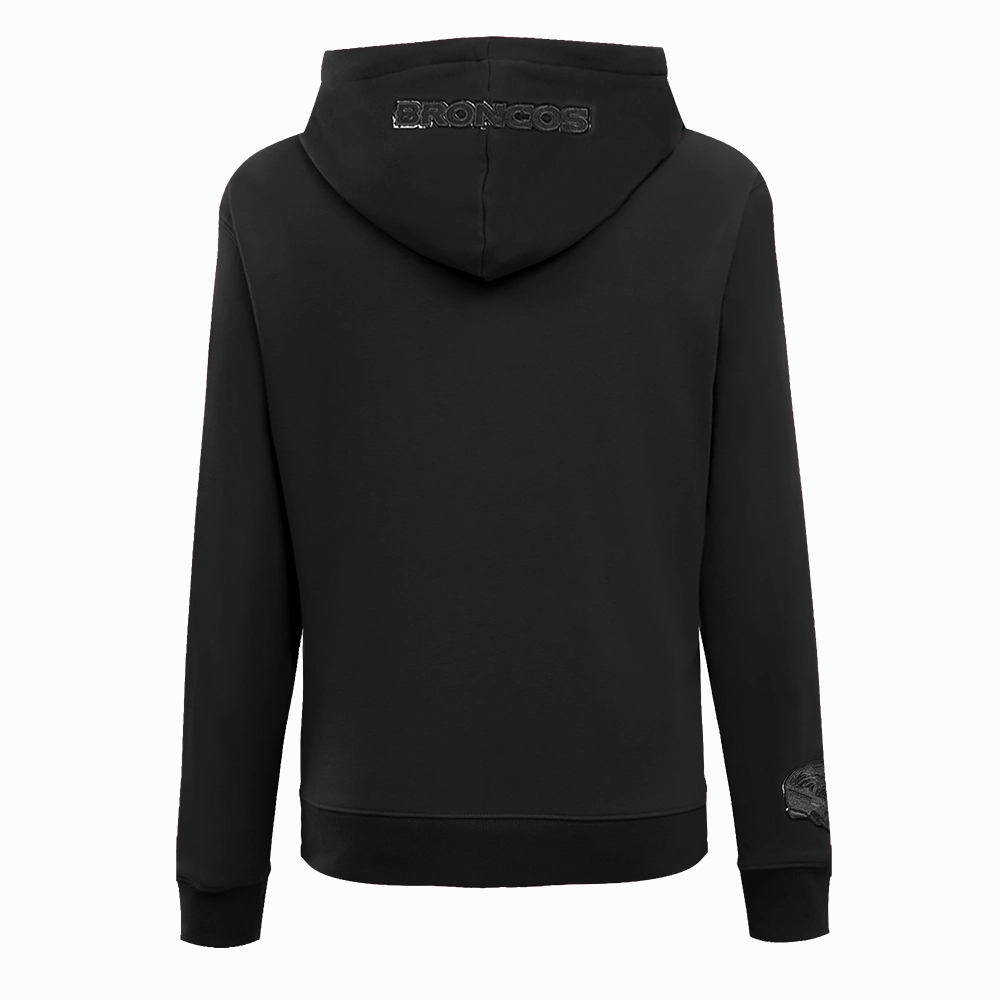 NFL DENVER BRONCOS TRIPLE BLACK WOMEN'S FLEECE PULLOVER HOODIE (TRIPLE BLACK WOMEN'S)