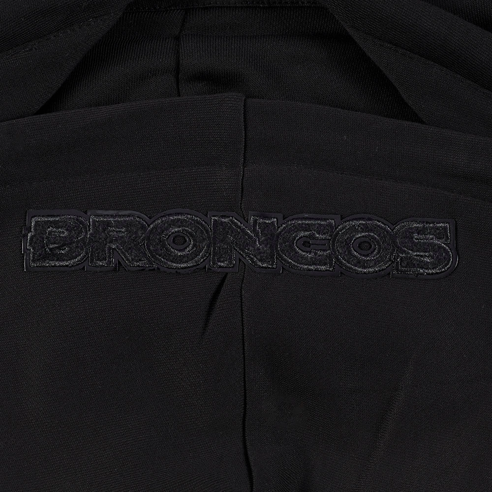 NFL DENVER BRONCOS TRIPLE BLACK WOMEN'S FLEECE PULLOVER HOODIE (TRIPLE BLACK WOMEN'S)